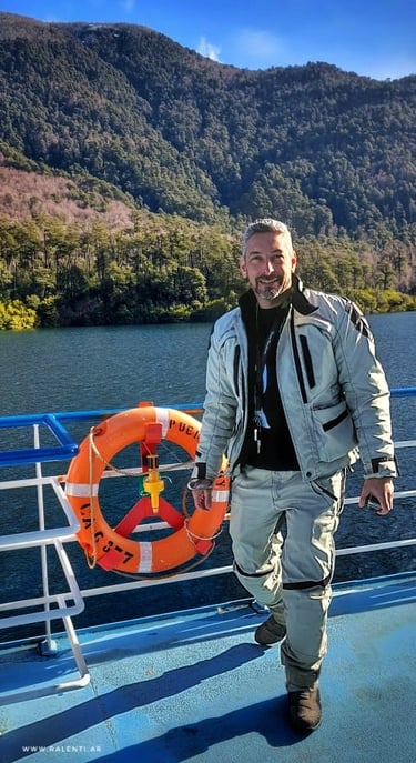 a man in a jacket and a life jacket